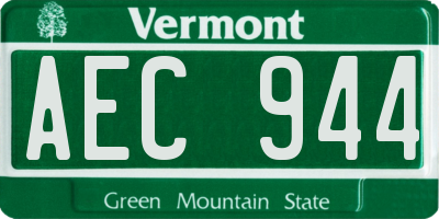 VT license plate AEC944