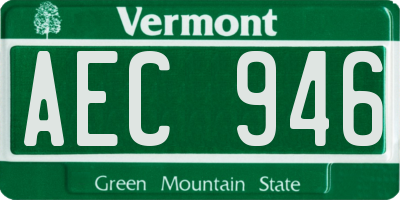 VT license plate AEC946