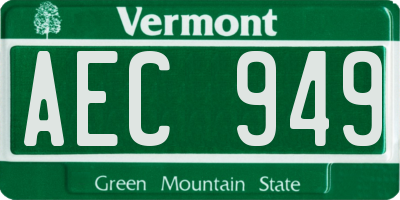 VT license plate AEC949