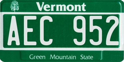 VT license plate AEC952