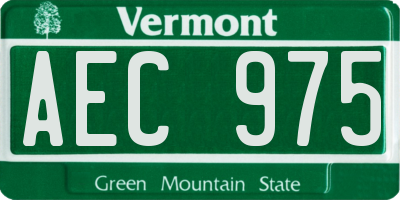 VT license plate AEC975