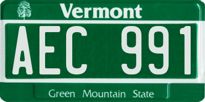 VT license plate AEC991
