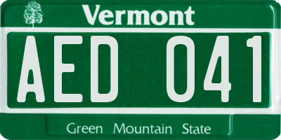 VT license plate AED041