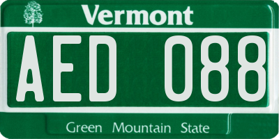VT license plate AED088