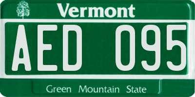 VT license plate AED095