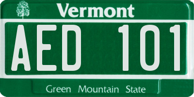 VT license plate AED101