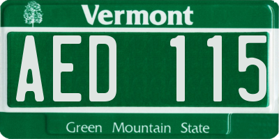 VT license plate AED115