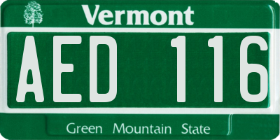 VT license plate AED116