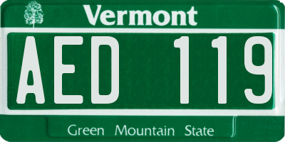 VT license plate AED119