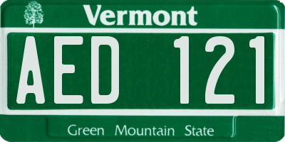 VT license plate AED121