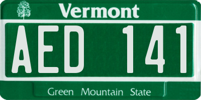 VT license plate AED141