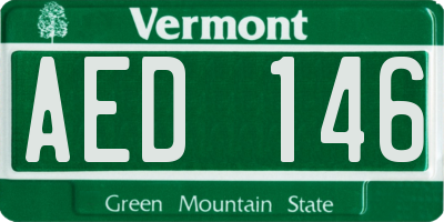 VT license plate AED146