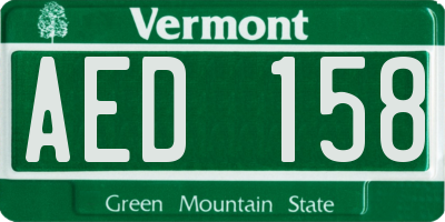 VT license plate AED158