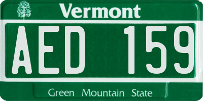 VT license plate AED159