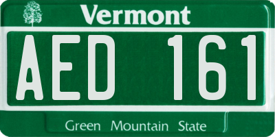 VT license plate AED161