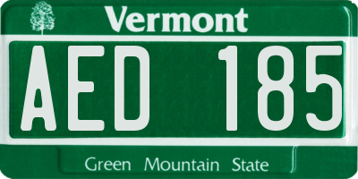 VT license plate AED185