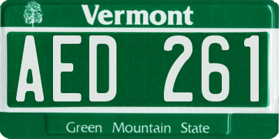 VT license plate AED261