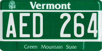 VT license plate AED264