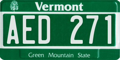 VT license plate AED271