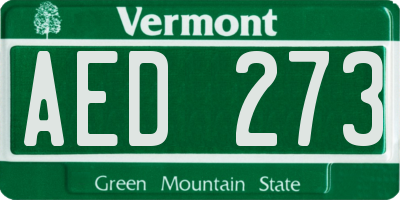 VT license plate AED273