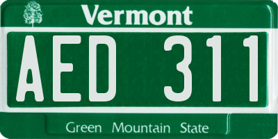 VT license plate AED311