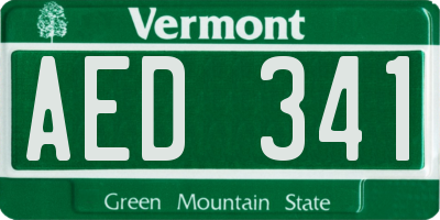 VT license plate AED341