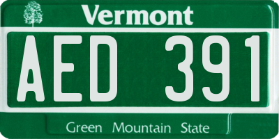 VT license plate AED391