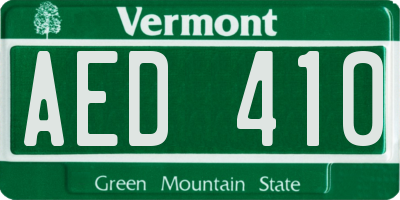 VT license plate AED410