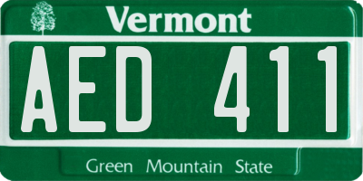 VT license plate AED411