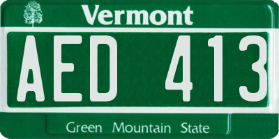 VT license plate AED413