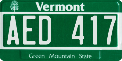 VT license plate AED417