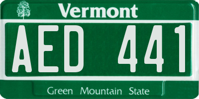 VT license plate AED441