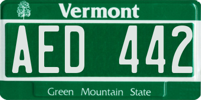 VT license plate AED442