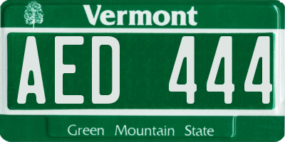VT license plate AED444