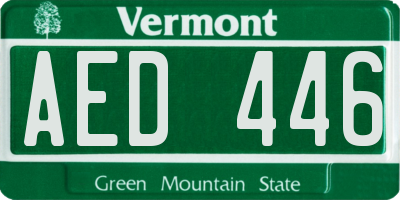 VT license plate AED446