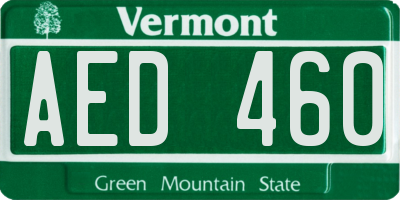 VT license plate AED460