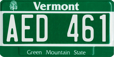 VT license plate AED461