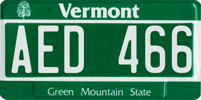 VT license plate AED466