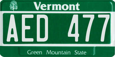 VT license plate AED477