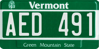 VT license plate AED491