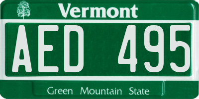 VT license plate AED495