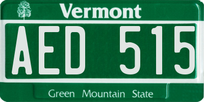 VT license plate AED515