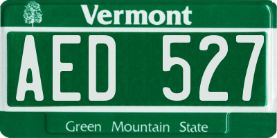 VT license plate AED527