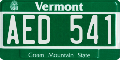 VT license plate AED541