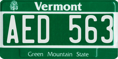 VT license plate AED563