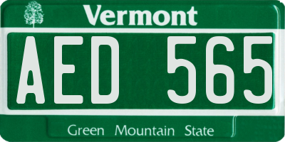 VT license plate AED565