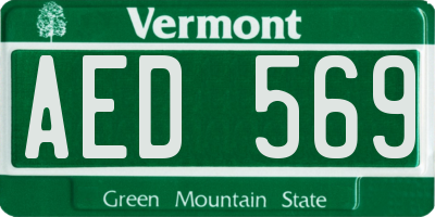 VT license plate AED569