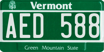 VT license plate AED588