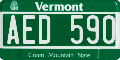 VT license plate AED590