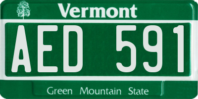 VT license plate AED591